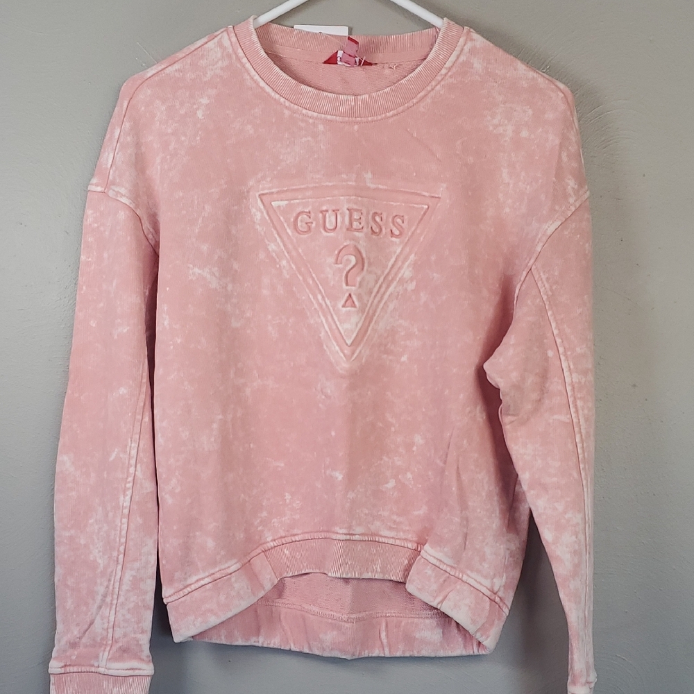 NWT Womens GUESS Long Sleeve, Pink Sweatshirt. Small